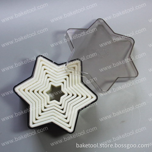 High quality 7pcs star shaped nylon cutters set for cake decoration